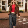 Low-Rise Textured Boyfriend Jeans – Pants