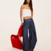 Low-Rise Twisted Balloon Fit Jeans – Pants