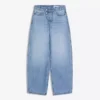 Low-Rise Wide-Leg Barrel Jeans with Front Buttons