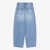 Low-Rise Wide-Leg Barrel Jeans with Front Buttons