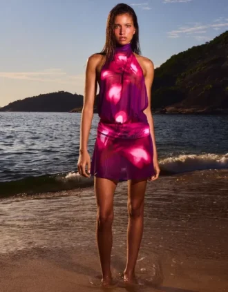 Mesh Dress with Open Back