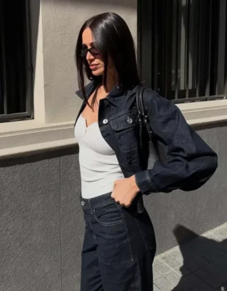 Cropped Balloon Denim Jacket – Jackets and Trench
