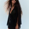 Mini Dress with Cape Sleeves Mini Dress with Cape Sleeves