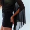 Mini Dress with Cape Sleeves Mini Dress with Cape Sleeves