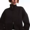 Neoprene Effect Balloon Zip-Up Sweatshirt Neoprene Effect Balloon Zip-Up Sweatshirt