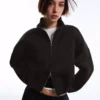 Neoprene Effect Balloon Zip-Up Sweatshirt Neoprene Effect Balloon Zip-Up Sweatshirt