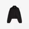 Neoprene Effect Balloon Zip-Up Sweatshirt Neoprene Effect Balloon Zip-Up Sweatshirt