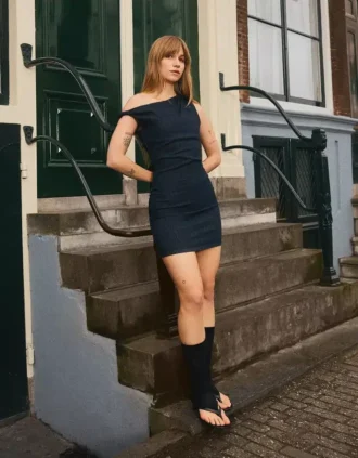 Off-Shoulder Denim Mini Dress – Dresses and Jumpsuits Off-Shoulder Denim Mini Dress – Dresses and Jumpsuits