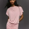 Open-Back Dress with Draped Skirt