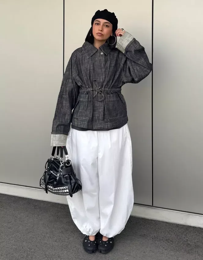 Oversize Textured Denim Jacket Oversize Textured Denim Jacket