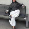 Oversize Textured Denim Jacket Oversize Textured Denim Jacket