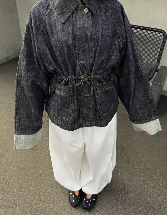 Oversize Textured Denim Jacket Oversize Textured Denim Jacket
