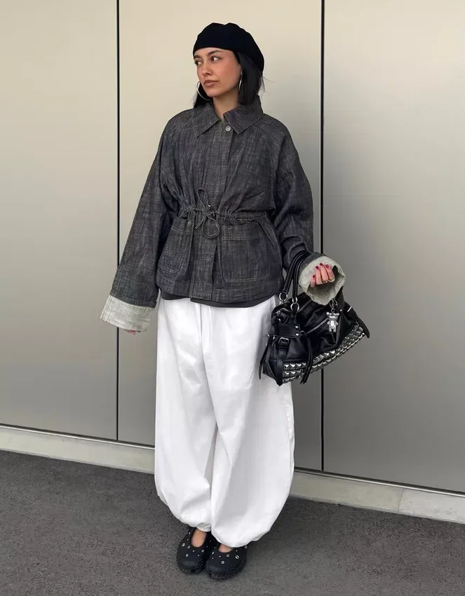Oversize Textured Denim Jacket Oversize Textured Denim Jacket