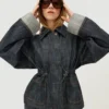 Oversize Textured Denim Jacket – Jackets and Trench