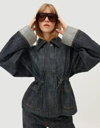 Oversize Textured Denim Jacket – Jackets and Trench Oversize Textured Denim Jacket – Jackets and Trench