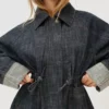 Oversize Textured Denim Jacket – Jackets and Trench