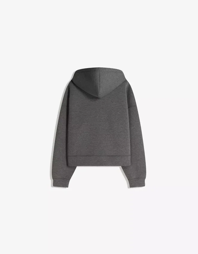 Oversize Zip-Up Sweatshirt with Neoprene Effect Oversize Zip-Up Sweatshirt with Neoprene Effect
