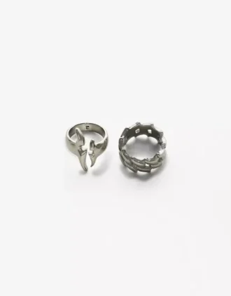 Pack of 2 Steel Rings – Accessories – Men Pack of 2 Steel Rings – Accessories – Men