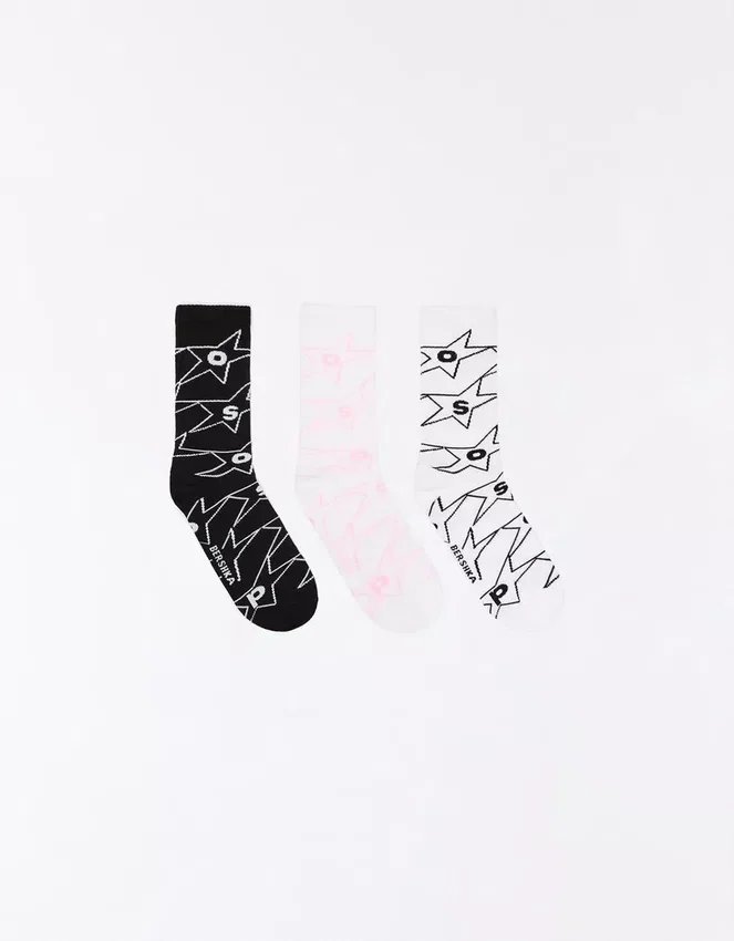 Pack of 3 Pairs of Printed Socks – Accessories Pack of 3 Pairs of Printed Socks – Accessories