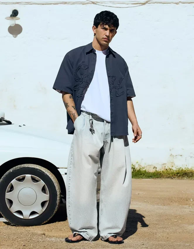 Pleated Barrel Jeans – Jeans – Men Pleated Barrel Jeans – Jeans – Men
