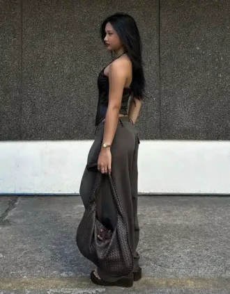 Pleated Trousers with Double Button
