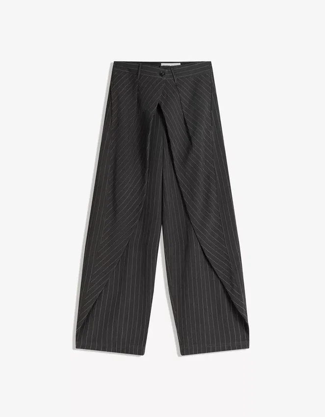 Pleated Trousers with Double Button – Pants – Women Pleated Trousers with Double Button – Pants – Women
