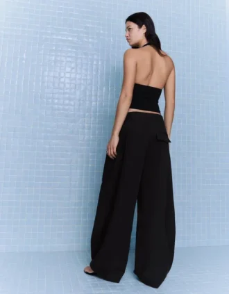 Pleated Trousers with Double Button – Pants