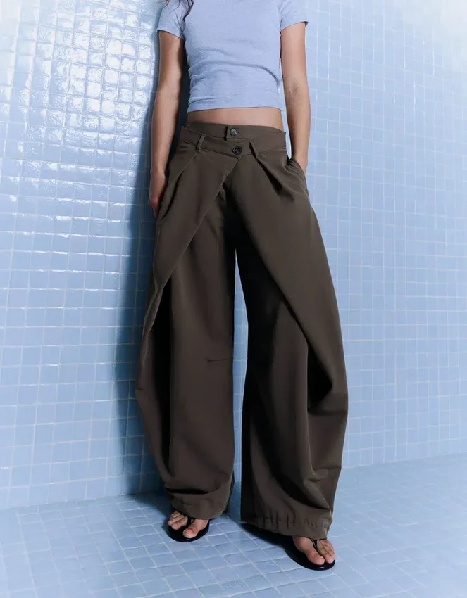 Pleated Trousers with Double Button – Pants Pleated Trousers with Double Button – Pants