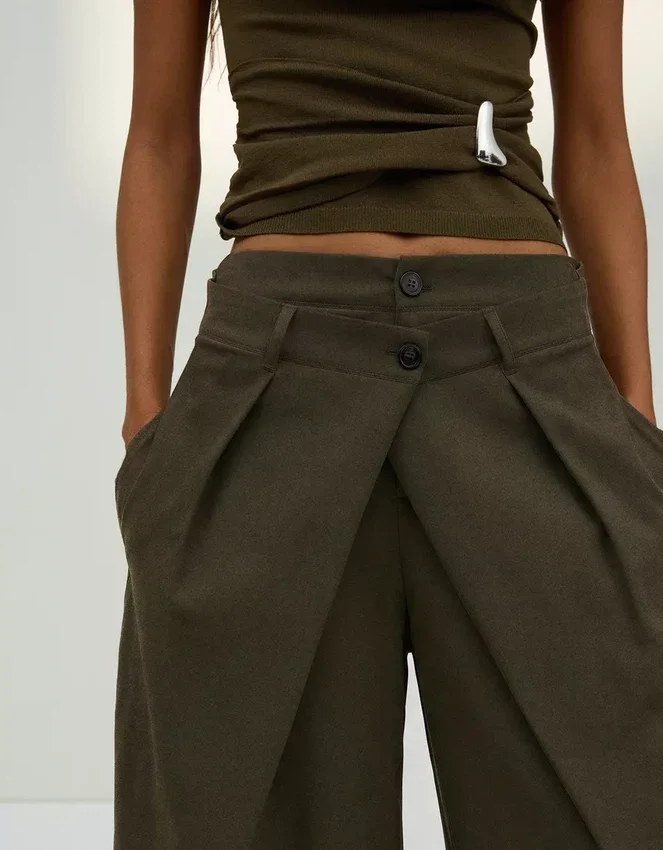 Pleated Trousers with Double Button – Pants Pleated Trousers with Double Button – Pants