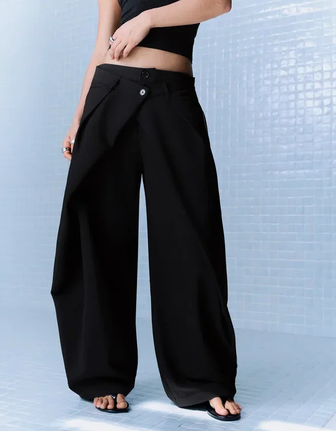 Pleated Trousers with Double Button – Pants Pleated Trousers with Double Button – Pants
