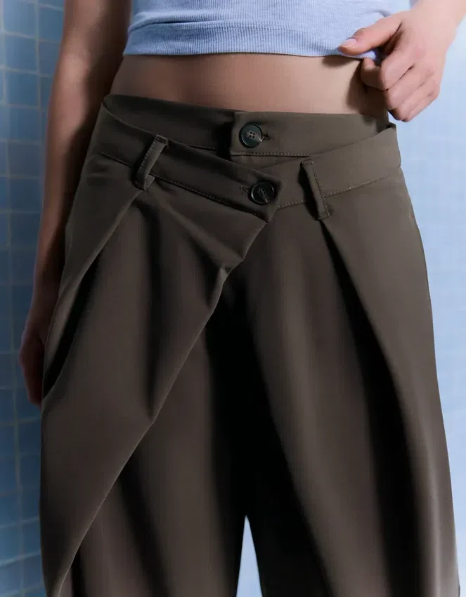 Pleated Trousers with Double Button – Pants Pleated Trousers with Double Button – Pants