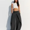 Pleated Trousers with Double Button – Pants – Women Pleated Trousers with Double Button – Pants – Women