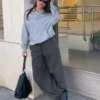 Plush Barrel Trousers with Stoppers Plush Barrel Trousers with Stoppers