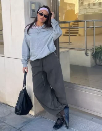 Plush Barrel Trousers with Stoppers