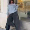 Plush Barrel Trousers with Stoppers Plush Barrel Trousers with Stoppers