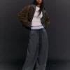 Plush Barrel Trousers with Stoppers – Pants