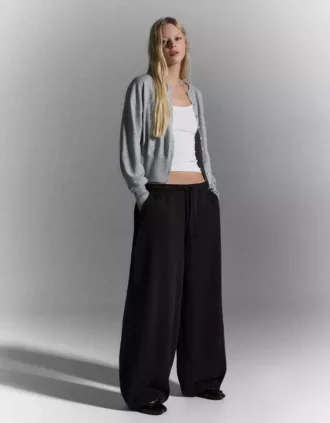 Plush Barrel Trousers with Stoppers – Pants – Women Plush Barrel Trousers with Stoppers – Pants – Women