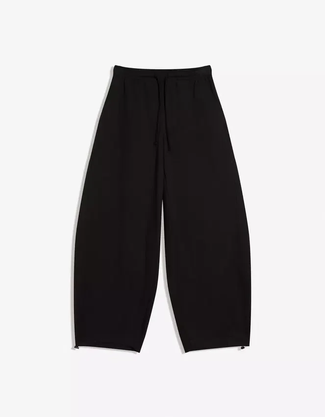 Plush Barrel Trousers with Stoppers – Pants – Women Plush Barrel Trousers with Stoppers – Pants – Women