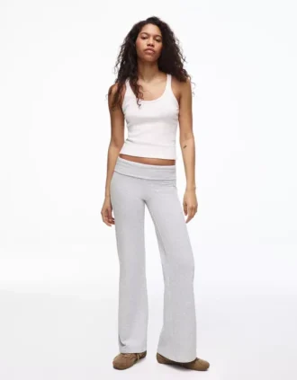 Plush Flared Trousers with Patch Plush Flared Trousers with Patch