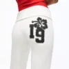 Plush Flared Trousers with Patch Plush Flared Trousers with Patch