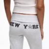 Plush Flared Trousers with Patch