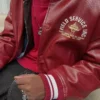 Printed Faux Leather Bomber Jacket Printed Faux Leather Bomber Jacket