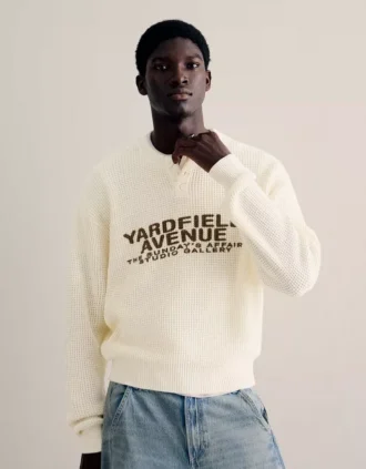 Printed Henley Sweater – Sweaters and Cardigans