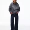 Printed Hood Sweatshirt with Hood – Tops and Bodysuits