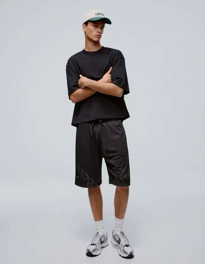 Printed Mesh Bermuda Shorts Printed Mesh Bermuda Shorts
