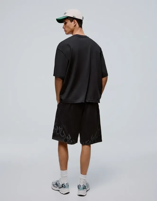 Printed Mesh Bermuda Shorts Printed Mesh Bermuda Shorts