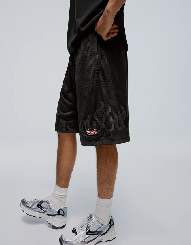 Printed Mesh Bermuda Shorts Printed Mesh Bermuda Shorts