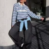 Printed Polo Collar Long Sleeve T-Shirt – #Bershkastyle – Women
