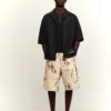 Printed Wide-Leg Bermuda Shorts – Men