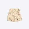 Printed Wide-Leg Bermuda Shorts – Men
